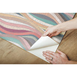 Mosaic Waves Pink Peel & Stick Wallpaper with Modern Novelty Pattern - York RMK11941RL