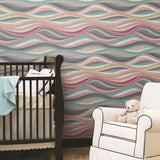 Mosaic Waves Pink Peel & Stick Wallpaper with Modern Novelty Pattern - York RMK11941RL
