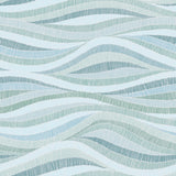 Mosaic Waves Blue Peel & Stick Wallpaper with Modern Ocean Novelty Pattern - York RMK11943RL
