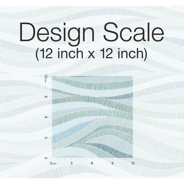 Mosaic Waves Blue Peel & Stick Wallpaper with Modern Ocean Novelty Pattern - York RMK11943RL