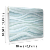 Mosaic Waves Blue Peel & Stick Wallpaper with Modern Ocean Novelty Pattern - York RMK11943RL