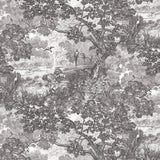 Jungle Toile Black Peel & Stick Wallpaper with Botanical Toile Pattern, Modern Style - York RMK11945WP