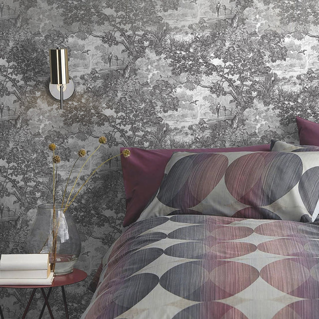 Jungle Toile Black Peel & Stick Wallpaper with Botanical Toile Pattern, Modern Style - York RMK11945WP