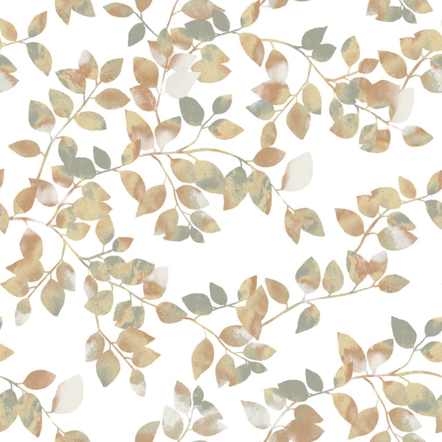 Latvus Orange Peel & Stick Wallpaper with Modern Botanical Leaves Pattern - RoomMates RMK11947WP - York