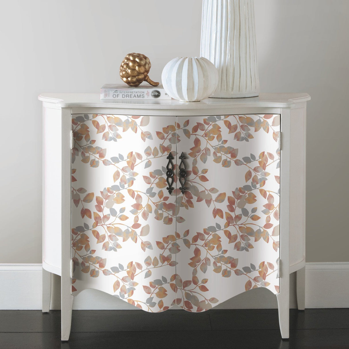 Latvus Orange Peel & Stick Wallpaper with Modern Botanical Leaves Pattern - RoomMates RMK11947WP - York