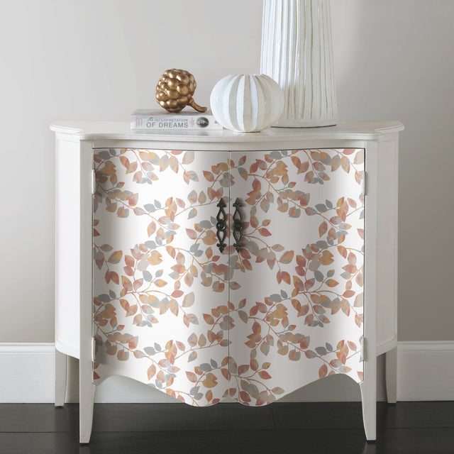 Latvus Orange Peel & Stick Wallpaper with Modern Botanical Leaves Pattern - RoomMates RMK11947WP - York