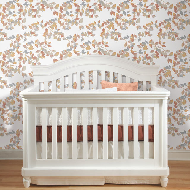 Latvus Orange Peel & Stick Wallpaper with Modern Botanical Leaves Pattern - RoomMates RMK11947WP - York