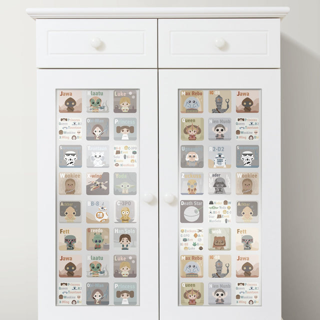 Star Wars Infant Alphabet Grey Peel & Stick Wallpaper with Whimsical Novelty Pattern - RoomMates RMK11953RL