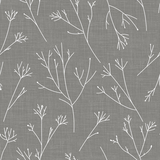 Twigs Grey Peel & Stick Wallpaper with Modern Woods & Forests Motif - York RMK11966WP