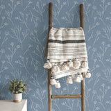 Twigs Blue Peel & Stick Wallpaper with Modern Scandinavian Twig Motif - York RMK11967WP