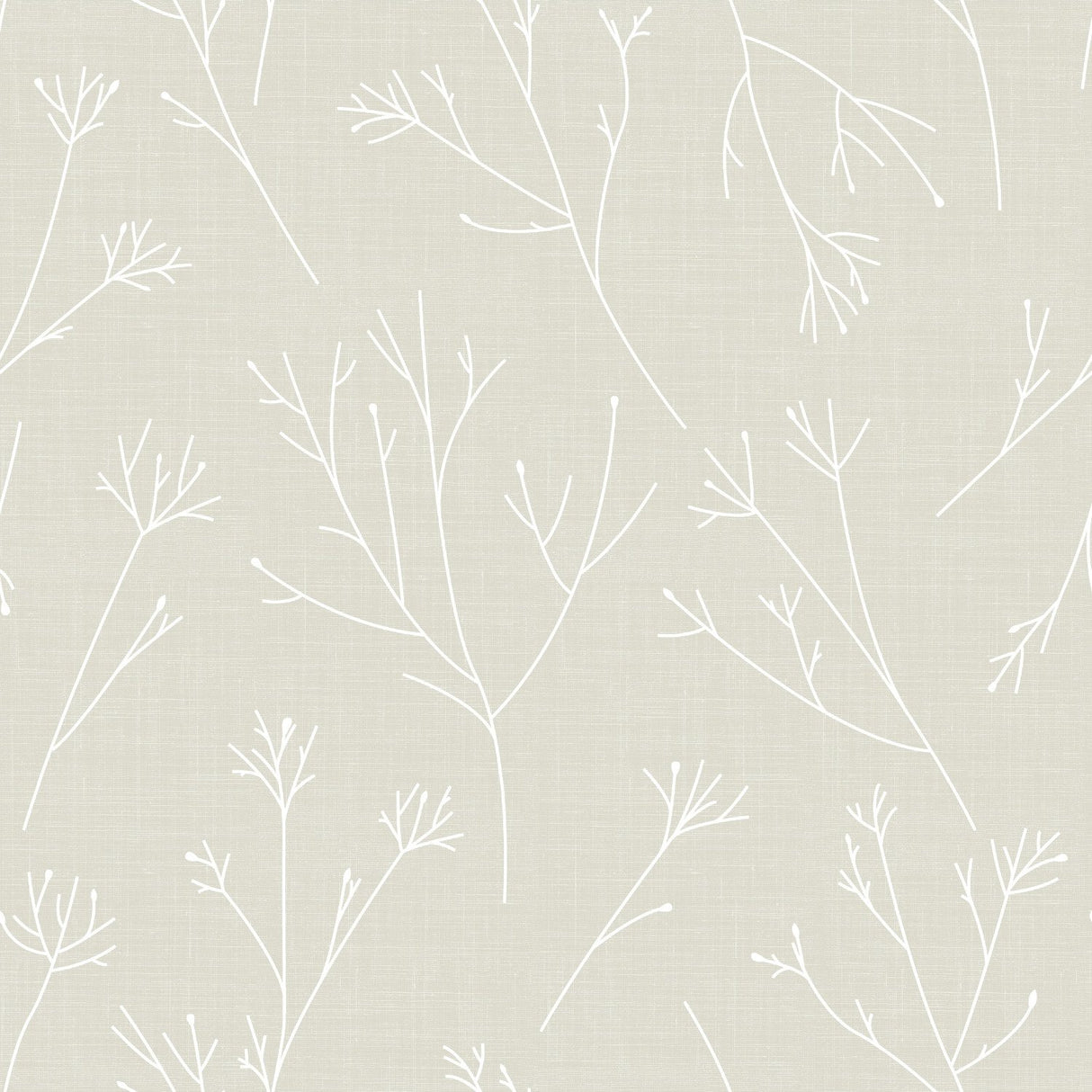 Twigs Beige Peel & Stick Wallpaper with Scandinavian Twig Motif - York RMK11968WP