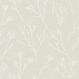 Twigs Beige Peel & Stick Wallpaper with Scandinavian Twig Motif - York RMK11968WP