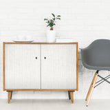 Crackled Stria Texture White Peel & Stick Wallpaper with Abstract Striped Faux Texture - York RMK11977WP