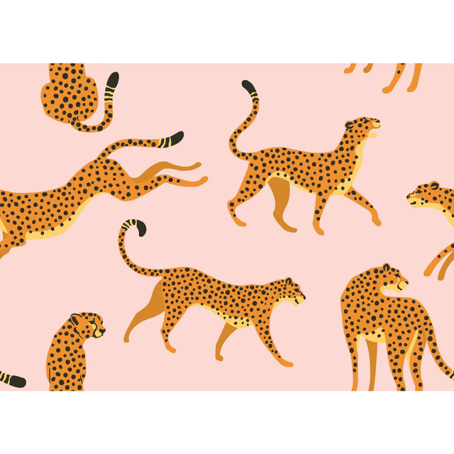Cheetah Cheetah Pink Peel & Stick Wallpaper with Novelty Whimsical Animal Motif - York RMK11984RL
