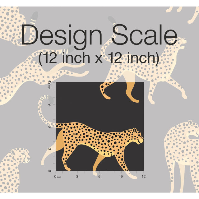 Cheetah Cheetah Orange Peel & Stick Wallpaper with Novelty Whimsical Animal Pattern - York RMK11986RL