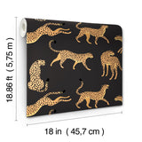 Cheetah Cheetah Orange Peel & Stick Wallpaper with Novelty Whimsical Animal Pattern - York RMK11986RL