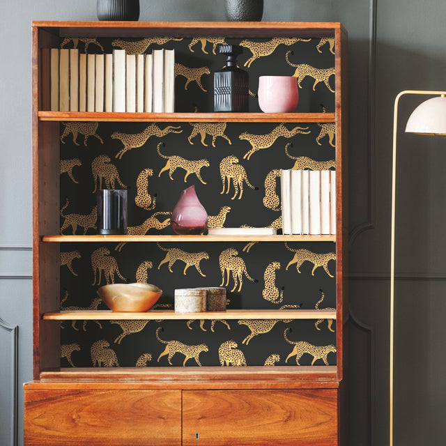 Cheetah Cheetah Orange Peel & Stick Wallpaper with Novelty Whimsical Animal Pattern - York RMK11986RL