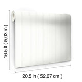 Beadboard White Peel & Stick Wallpaper with Wood Panel Look - York RMK11994WP