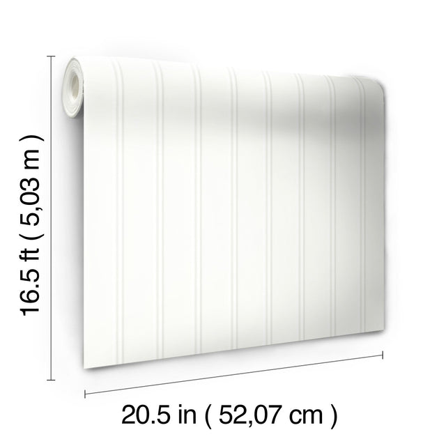 Beadboard White Peel & Stick Wallpaper with Wood Panel Look - York RMK11994WP