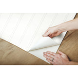 Beadboard White Peel & Stick Wallpaper with Wood Panel Look - York RMK11994WP
