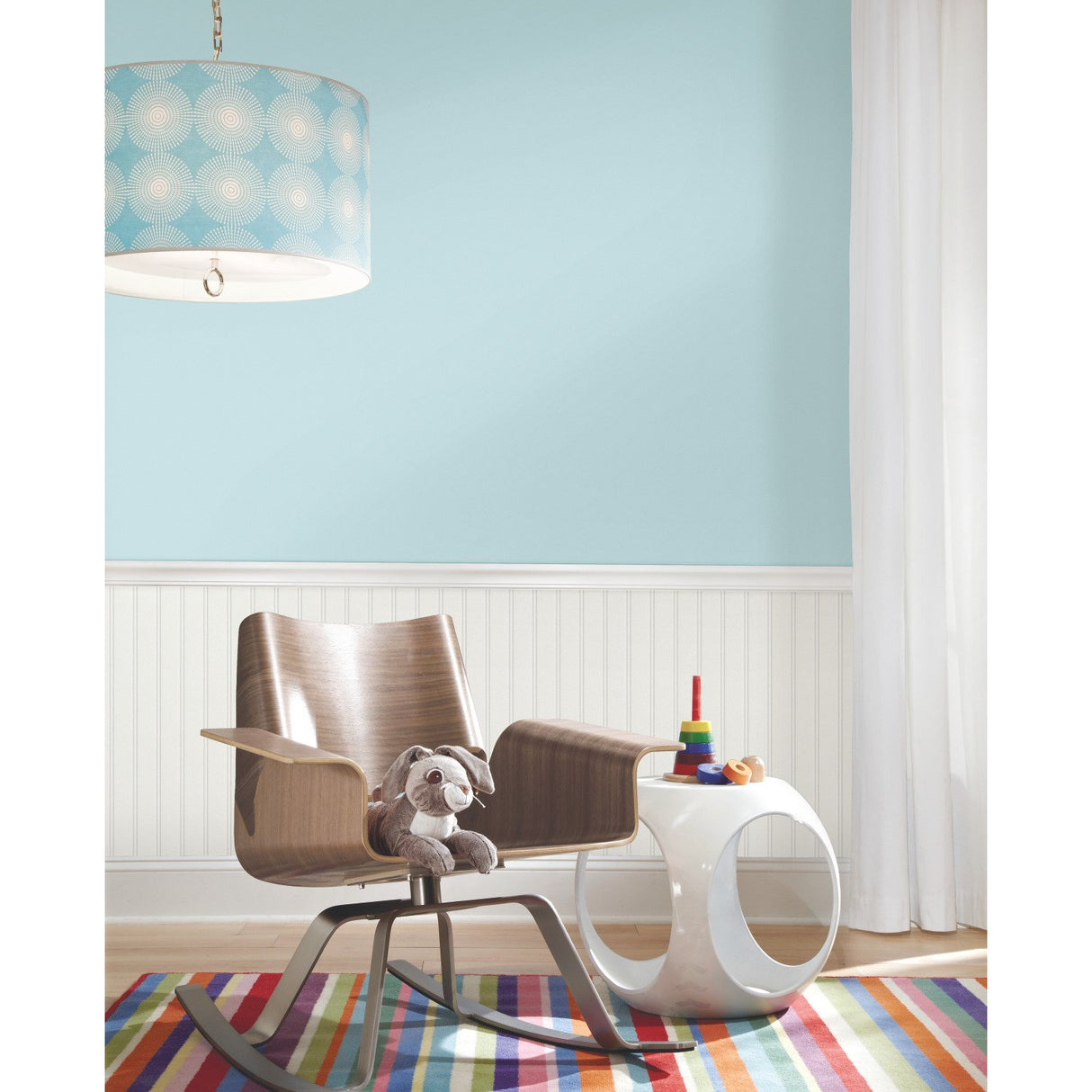 Beadboard White Peel & Stick Wallpaper with Wood Panel Look - York RMK11994WP