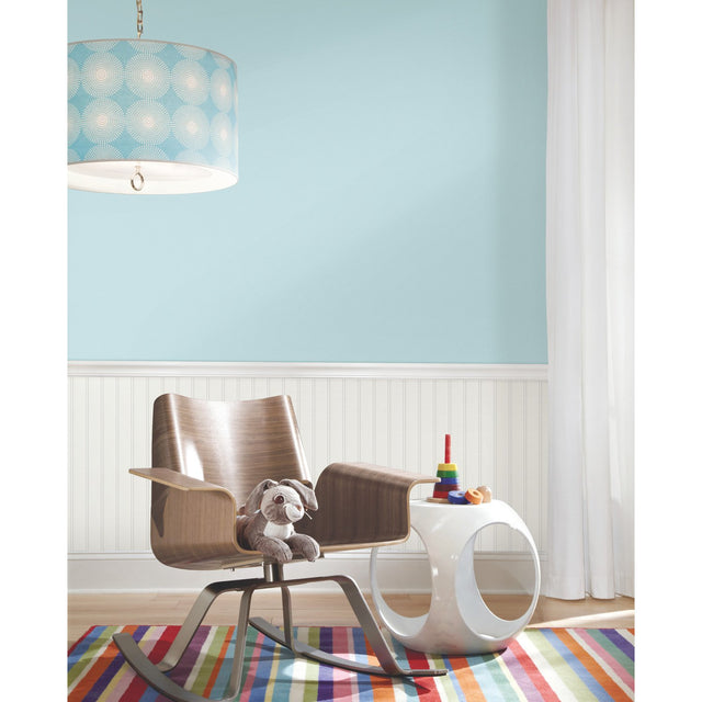 Beadboard White Peel & Stick Wallpaper with Wood Panel Look - York RMK11994WP