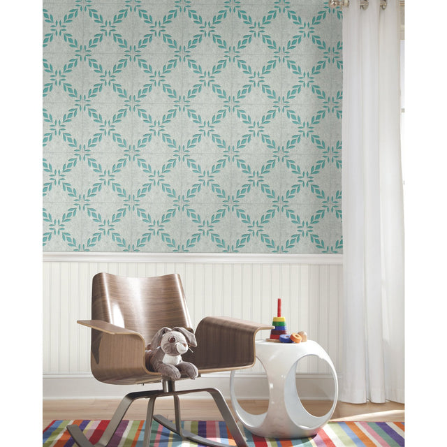 Beadboard White Peel & Stick Wallpaper with Wood Panel Look - York RMK11994WP