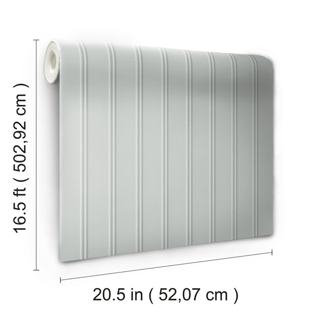 Beadboard Grey Peel & Stick Wallpaper with Farmhouse Wood Panel Look - York RMK11995WP