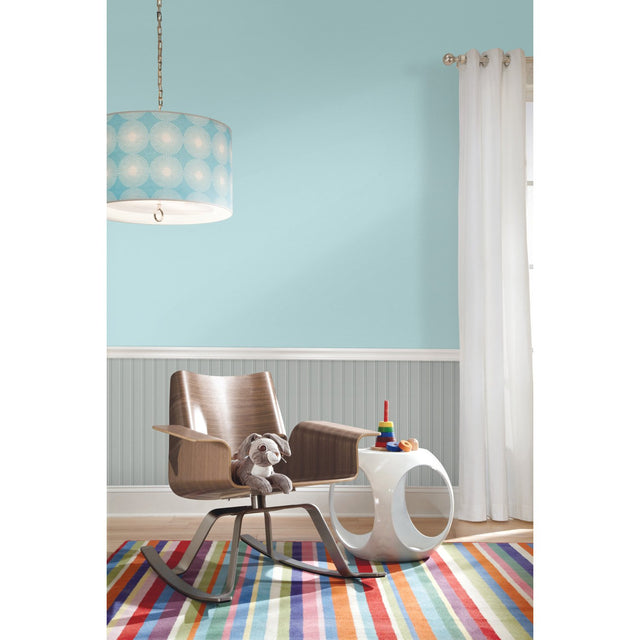 Beadboard Grey Peel & Stick Wallpaper with Farmhouse Wood Panel Look - York RMK11995WP