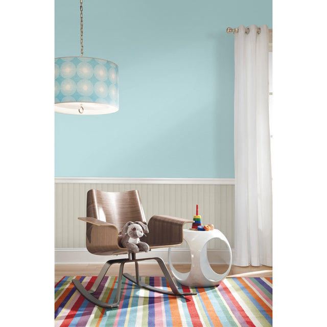 Beadboard Taupe Peel & Stick Wallpaper with Farmhouse Wood Panel Look - York RMK11996WP