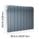 Beadboard Navy Peel & Stick Wallpaper with Wood Look Paneling - York RMK11997WP