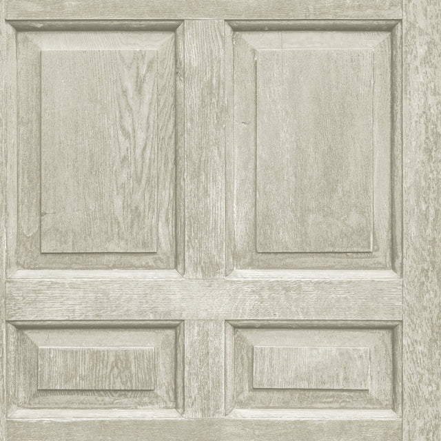 Beveled Wood Paneling Beige Peel & Stick Wallpaper with Vintage Wood Look Panel Motif - York RMK12003WP