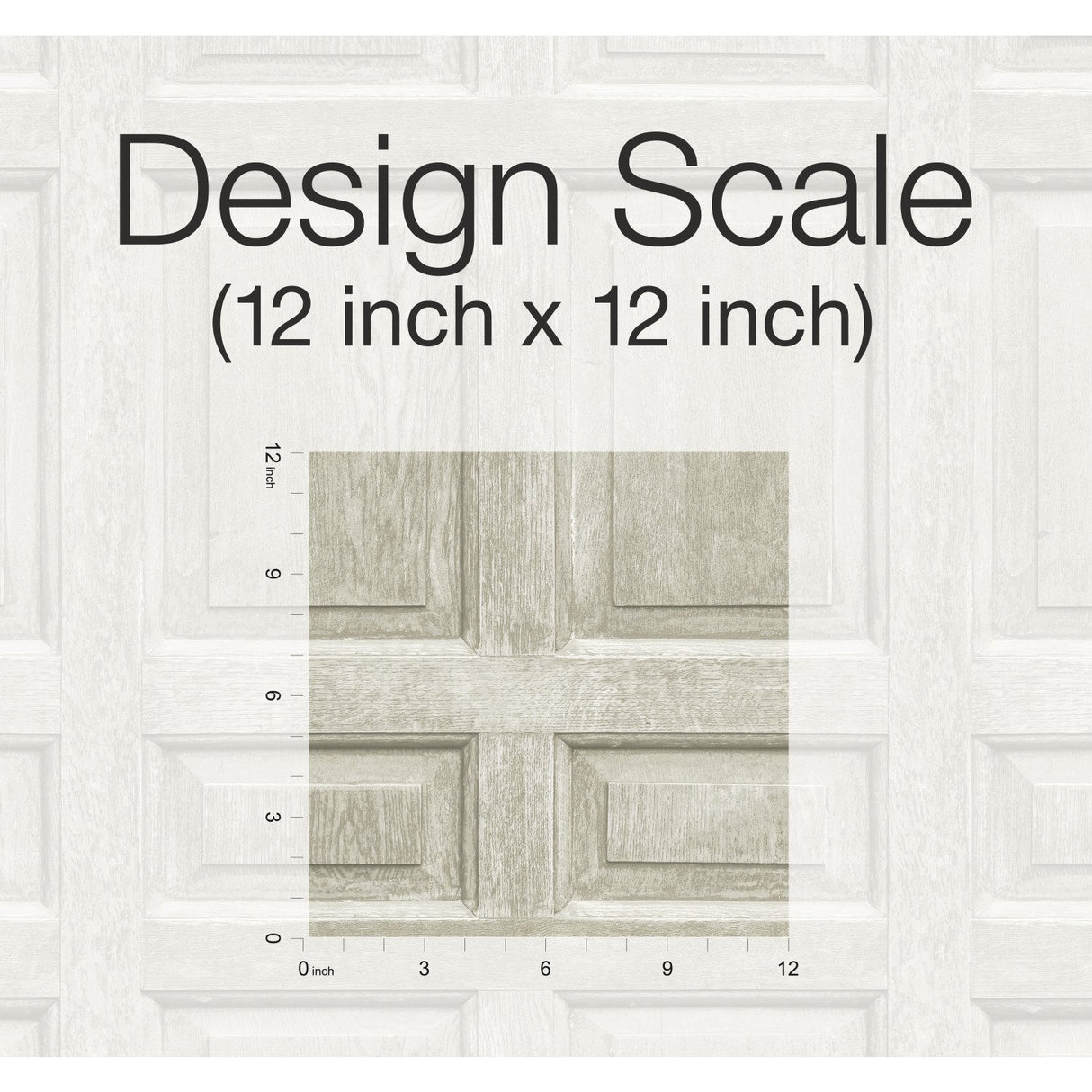 Beveled Wood Paneling Beige Peel & Stick Wallpaper with Vintage Wood Look Panel Motif - York RMK12003WP