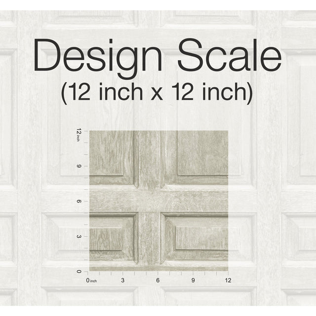 Beveled Wood Paneling Beige Peel & Stick Wallpaper with Vintage Wood Look Panel Motif - York RMK12003WP