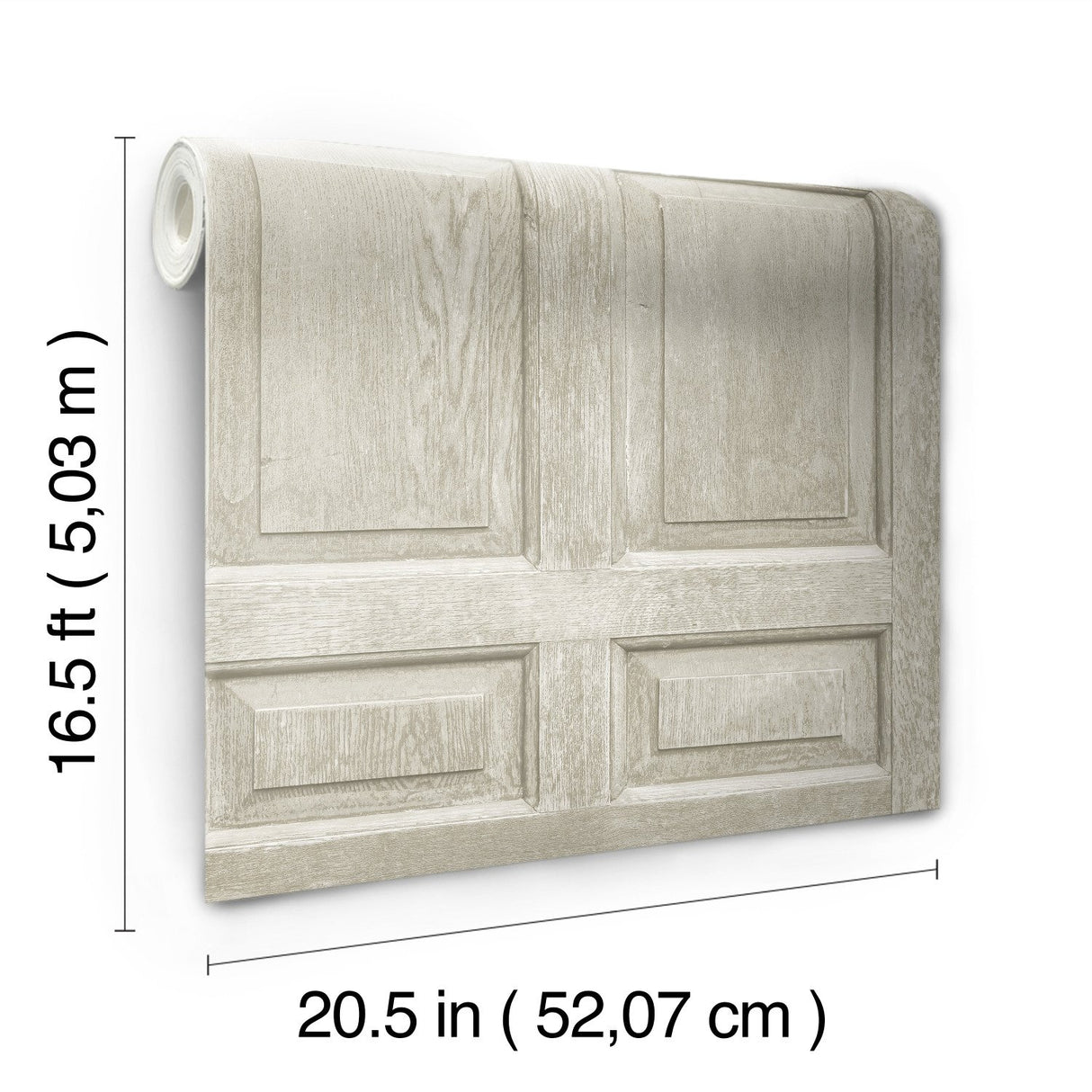 Beveled Wood Paneling Beige Peel & Stick Wallpaper with Vintage Wood Look Panel Motif - York RMK12003WP