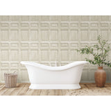 Beveled Wood Paneling Beige Peel & Stick Wallpaper with Vintage Wood Look Panel Motif - York RMK12003WP