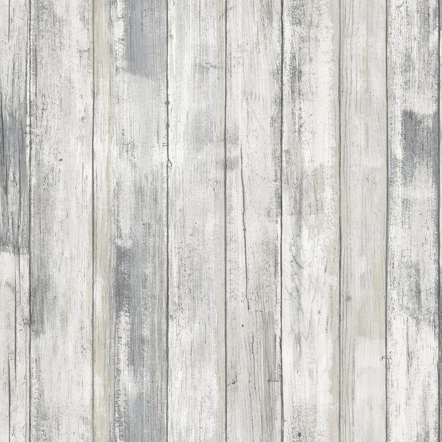 Weathered Planks Grey Peel & Stick Wallpaper with Farmhouse Wood Pattern - York RMK12006WP