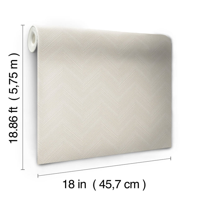 Herringbone Weave Beige Peel & Stick Wallpaper with Texture Pattern, Traditional Style - York RMK12009RL