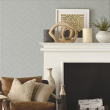 Herringbone Weave Grey Peel & Stick Wallpaper