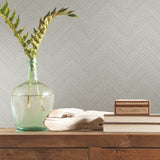 Herringbone Weave Grey Peel & Stick Wallpaper