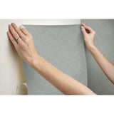 Herringbone Weave Grey Peel & Stick Wallpaper