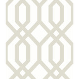 Gazebo Lattice Taupe Peel & Stick Wallpaper with Geometric Lattice Pattern - York RMK12012WP