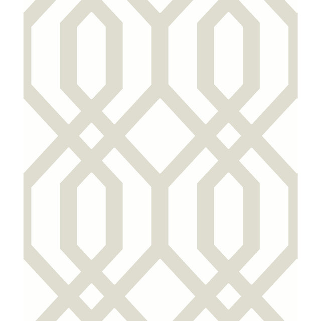 Gazebo Lattice Taupe Peel & Stick Wallpaper with Geometric Lattice Pattern - York RMK12012WP