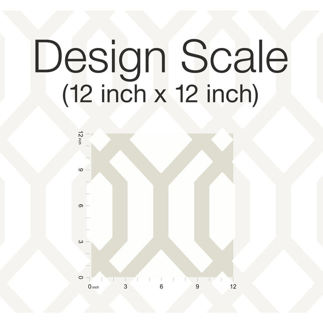 Gazebo Lattice Taupe Peel & Stick Wallpaper with Geometric Lattice Pattern - York RMK12012WP
