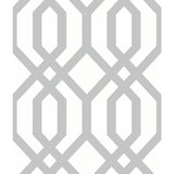Gazebo Lattice Grey Peel & Stick Wallpaper with Geometric Lattice Pattern - York RMK12013WP