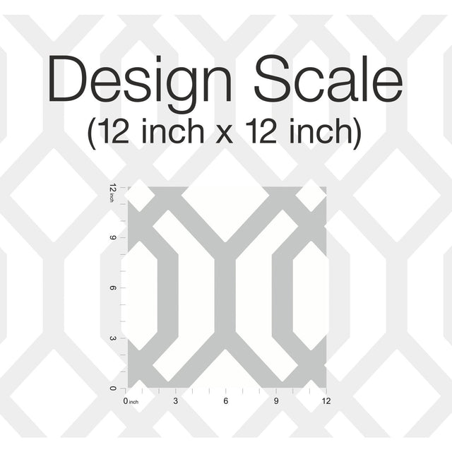 Gazebo Lattice Grey Peel & Stick Wallpaper with Geometric Lattice Pattern - York RMK12013WP