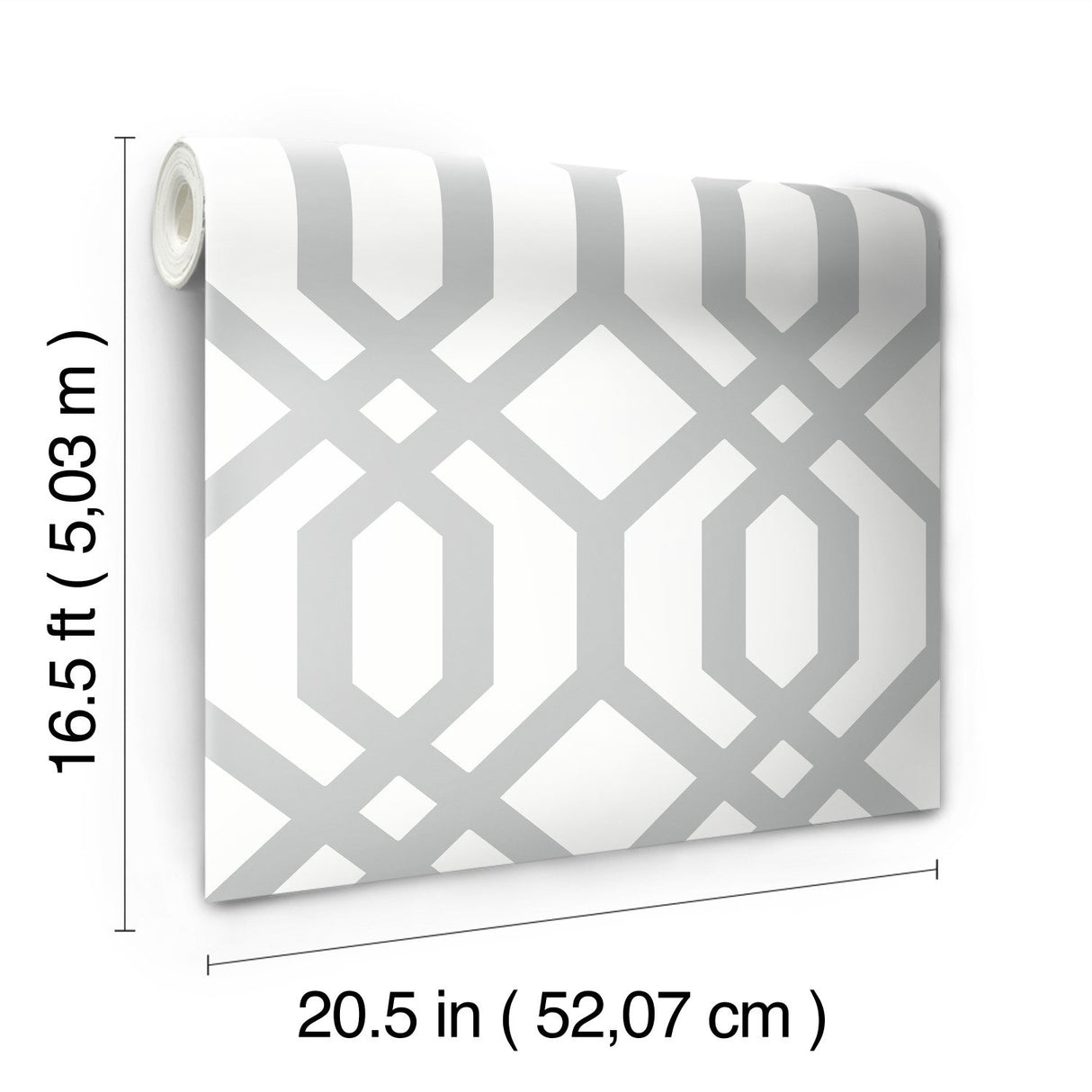 Gazebo Lattice Grey Peel & Stick Wallpaper with Geometric Lattice Pattern - York RMK12013WP