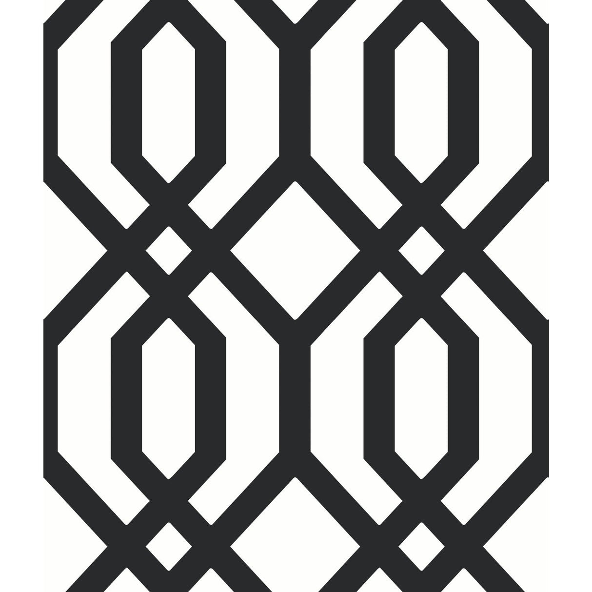 Gazebo Lattice Black Peel & Stick Wallpaper with Geometric Lattice Pattern - York RMK12014WP
