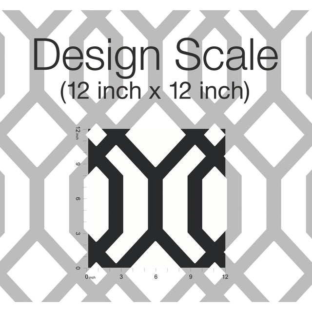 Gazebo Lattice Black Peel & Stick Wallpaper with Geometric Lattice Pattern - York RMK12014WP
