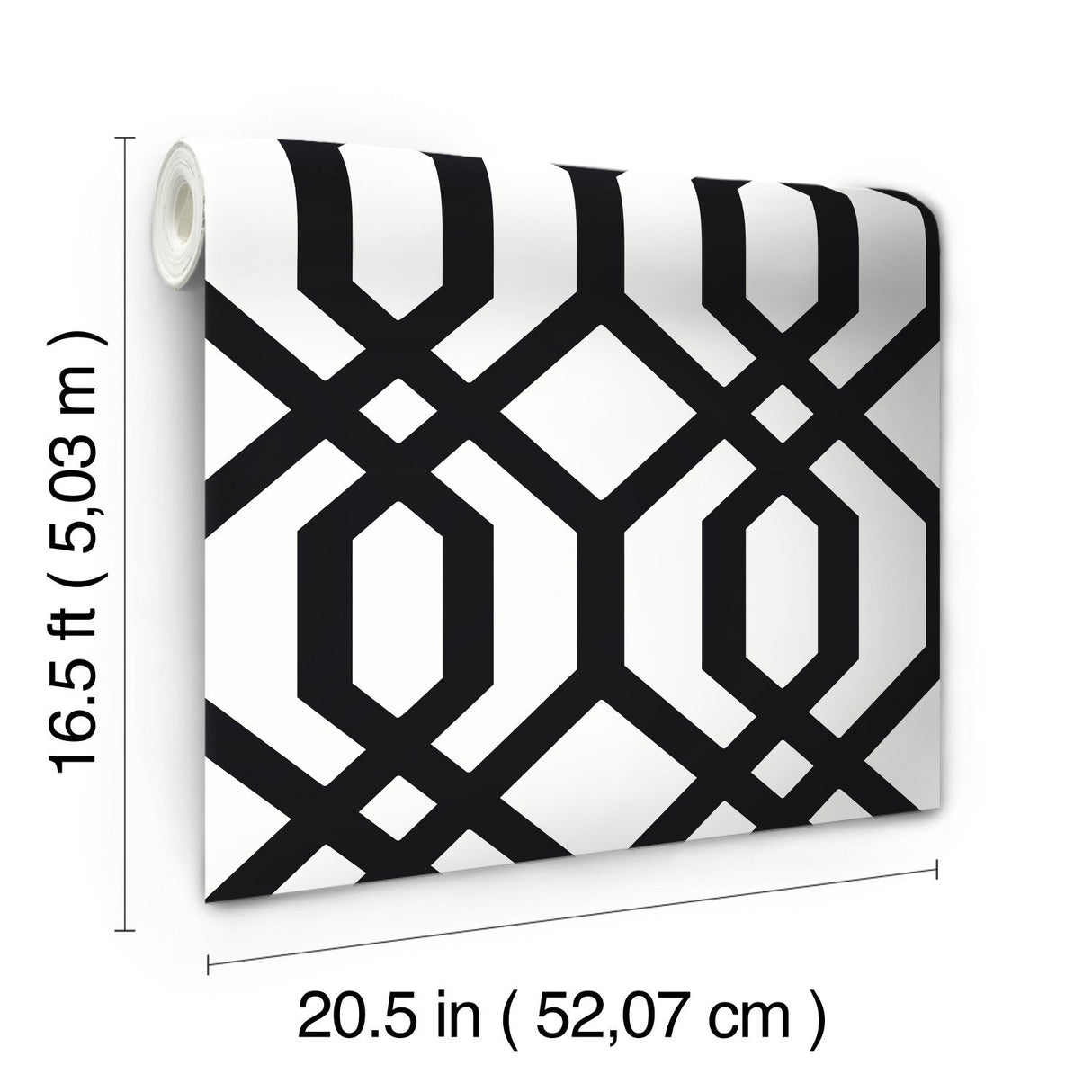 Gazebo Lattice Black Peel & Stick Wallpaper with Geometric Lattice Pattern - York RMK12014WP
